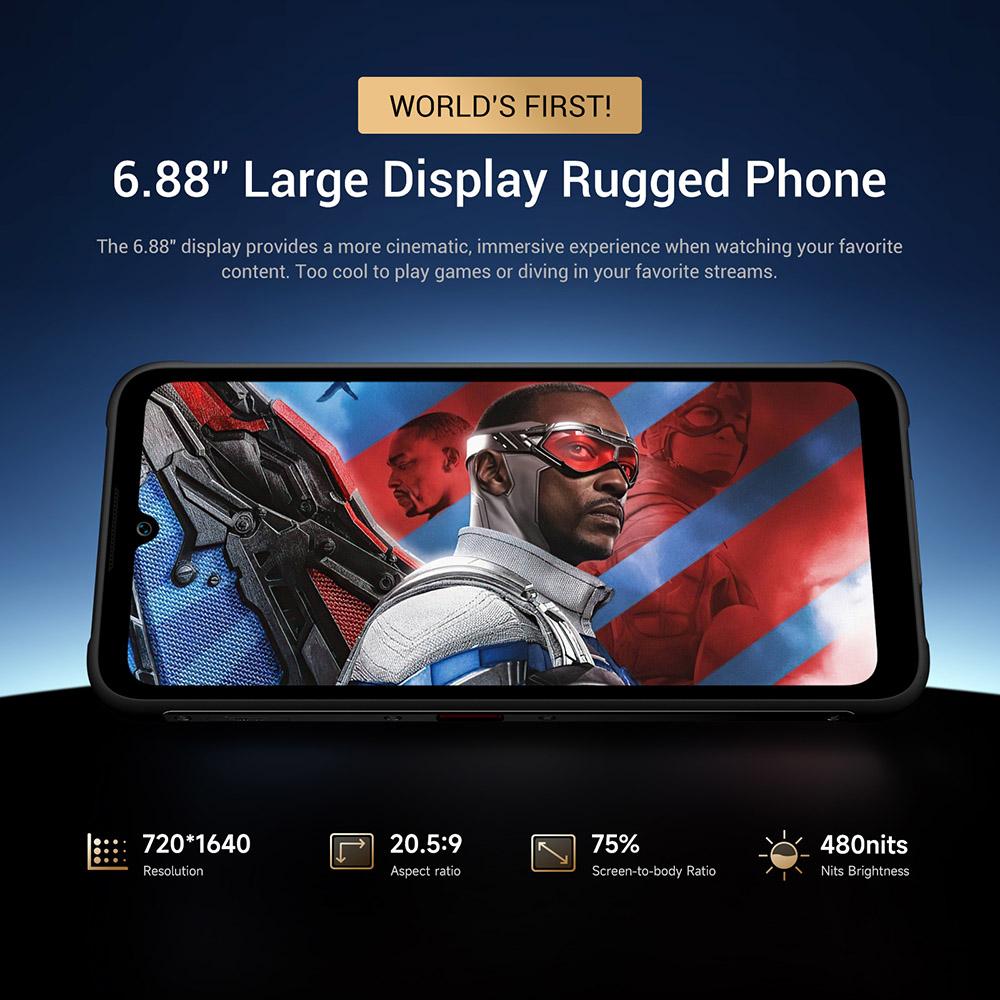 FOSSiBOT Защищенный смартфон F109S, Android 15, 6+256 ГБ, аккумулятор 10600 мАч, камера 50 МП, NFC - вилка ЕС