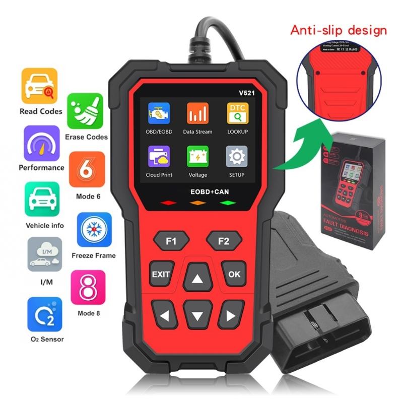Многофункциональный OBD-сканер-тестер V521 для диагностики автомобилей, подходит для чтения кодов неисправностей двигателя, быстрого обнаружения ошибок