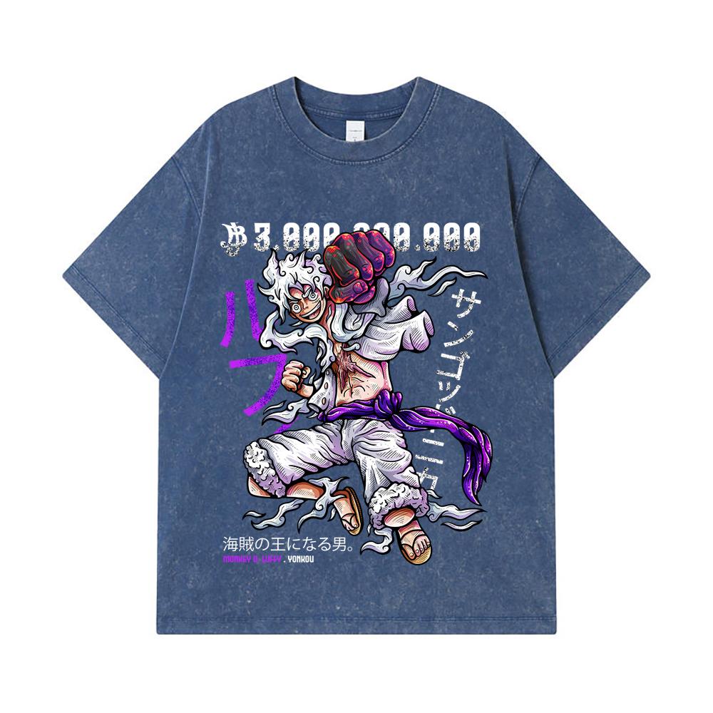 275 GSM Washed T-shirts 100% Cotton One Piece V3 Sun God Nika Print Unisex Heavy Cotton T Shirt