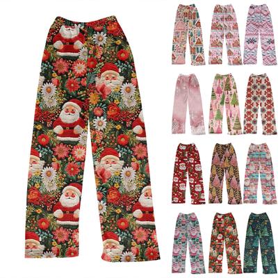 Женские зимние клетчатые брюки, длинные брюки, спортивные брюки