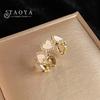 Girl's Sweet Imitation Shell White Heart Shaped Micro Set Zircon Open Ring 2026 Party For Women's Fashion Jewelry Accessories