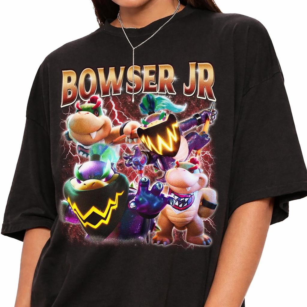 Vintage Bowser Jr Shirt, Super Mario Villain Graphic Tee, Retro Nintendo Character Tee, Koopalings Gamer Gift, Oversized Gaming Shirt