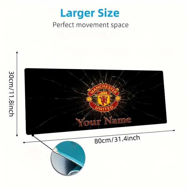Manchester United F Custom Name Large Size Mouse Pad Large Gaming Table Cushion Non-slip Laptop Tablet Big Mousepad XXL Mat Mini PC Playmat With Lock