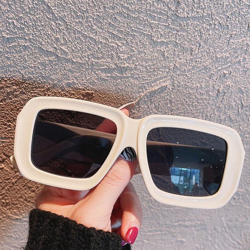 Fashion Purple Square Oversized Sunglasses Women Luxury Designer Big Frame Thick Sun Glasses For Men Shades Travel Goggle