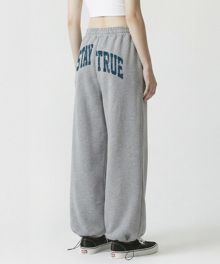 PRINOAR Arch Stay Blue String One-Pleat Wide Pants - Melange