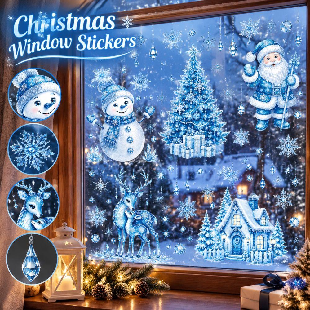 Reusable Stickers Christmas Window Stickers Christmas Static Window Stickers Home Decoration