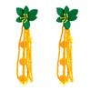 Women Chic Flower Braided Tassel Earring Bohemian Style Eardrop