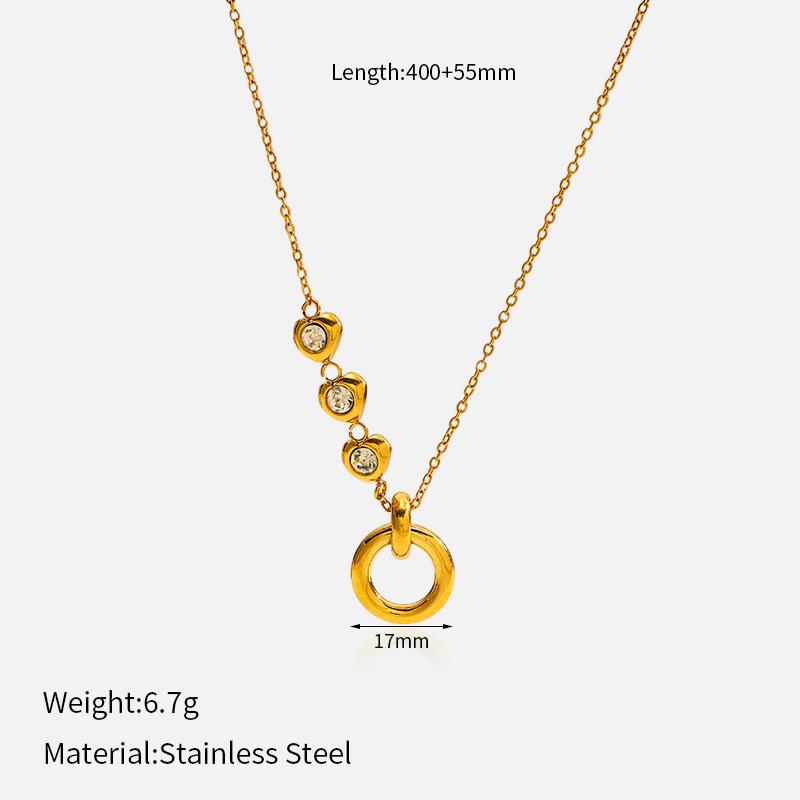 Gold Titanium Steel Necklace Light Luxury Premium Sense Necklace Jewelry Women's Non-Fading Clavicle Chain Stainless Steel Sweater Chain