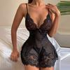 Elegant Transparent Body Sexy Lingerie Women See Through Sleepwear Lace Nightdress Thongs Underwear Sets Female Babydoll Dress