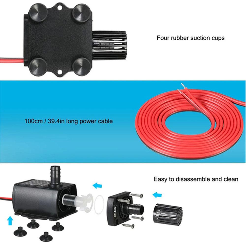 Durable Submersible Mini Brushless Water Pump Waterproof 280L/H Lift 300cm DC12V 5W Fountain Aquarium Circulating Ultra-quiet