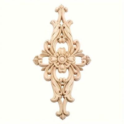 1 шт. резные аппликации для мебели из дерева, накладки, неокрашенная центральная резьба, наклейка для украшения двери, стены, потолка, шкафа, комода
