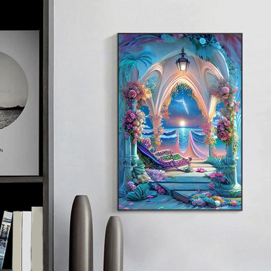 5D Алмазный художественный комплект Поезд Узор Пейзаж Повысьте творческий потенциал Уменьшите стресс с изысканными стразами Вышивка Мозаика Вышивка крестиком Украшение дома