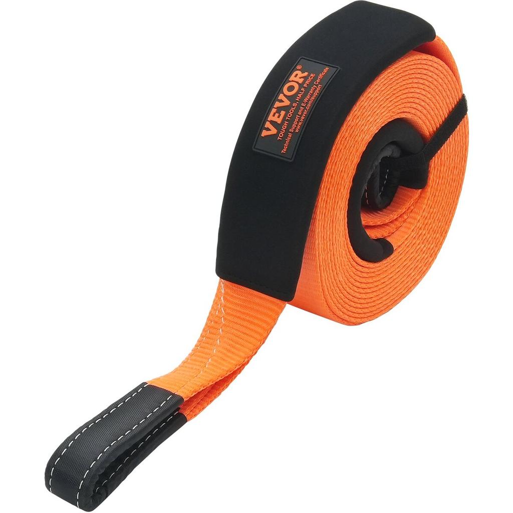 Polyester Heavy Duty Tow Strap Recovery Kit 3" x 30 ft (MBS-36,000 lbs) Winch Strap, Triple Reinforced Loop, Snatch Strap + 2" Shackle Hitch Receiver
