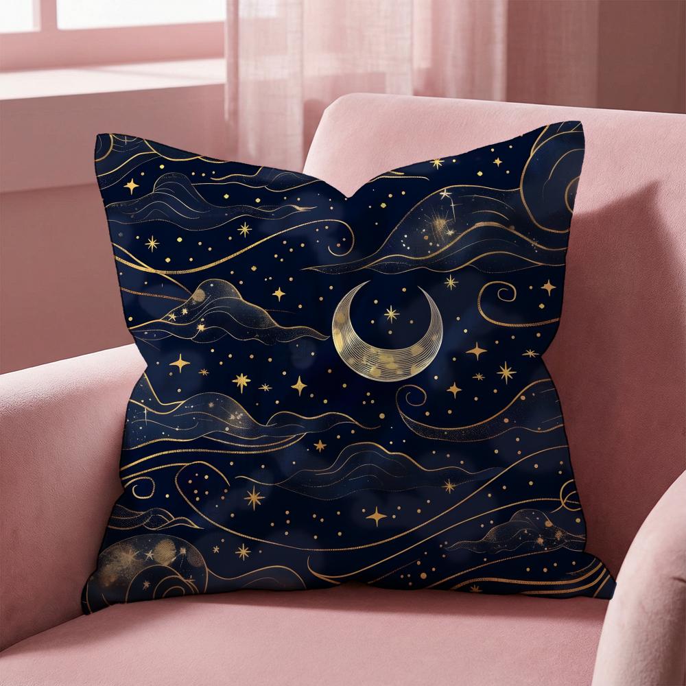 Starry Nebula Texture Cushion Cover MultiScene Pillow Cover for Home Car Reversible Soft Durable for Daily Use