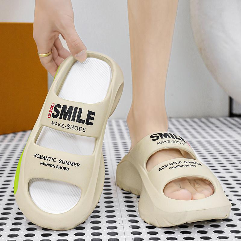 TUINANLE Парные тапочки на толстой подошве 5 см, нескользящая пляжная обувь на платформе, женские мужские тапочки из ЭВА с буквенным принтом