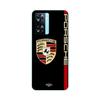 Чехол для Oppo A57 4G PORSCHE с красным и золотым логотипом на черном фоне