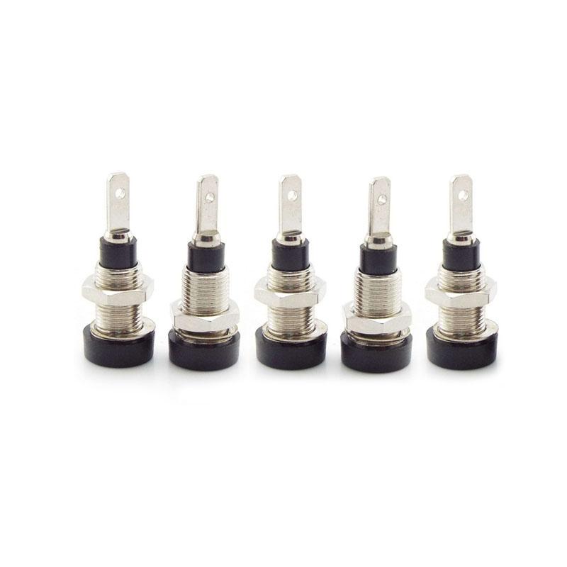 5 шт. гнездо для крепления на панель шасси, гнездо 2 мм, штекер типа «банан», разъем для незащищенной латуни, никелированная