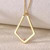 New North Name Necklace Stainless Steel Jewelry Ring Holder Keeper Custom Name Birthstone Pendant Necklaces for Christmas Gift