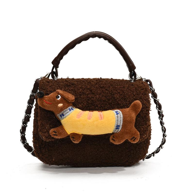 Новая модная красивая меховая женская универсальная маленькая квадратная сумка-мессенджер через плечо