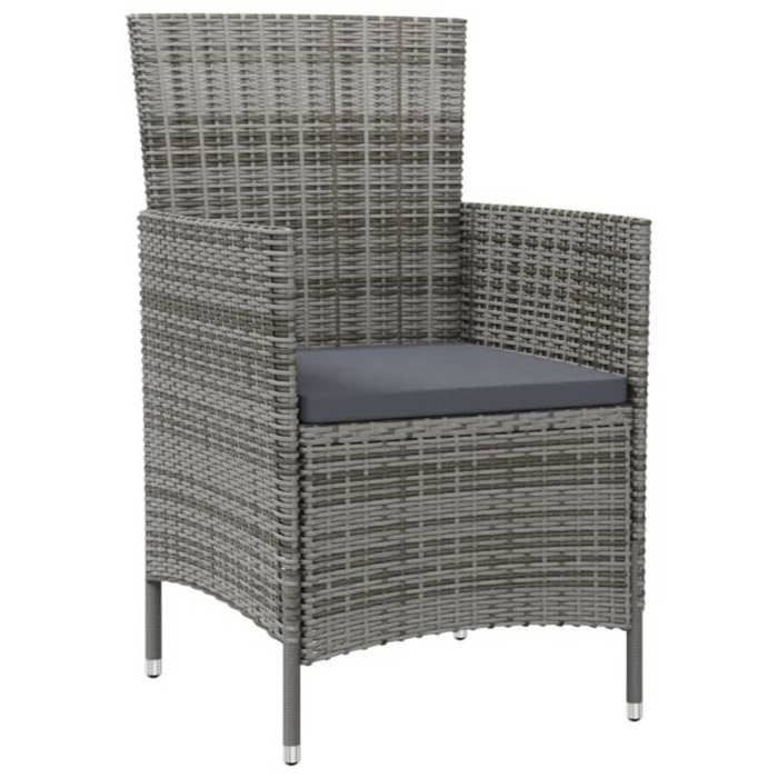 Maison Exclusive - Ensemble à manger d'extérieur 5pcs coussins résine tressée gris