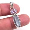 Подвеска из натурального кианита, розового аметиста из стерлингового серебра 925 пробы 1,50 дюйма J9a08