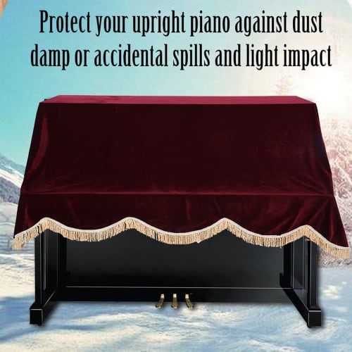 3D Piano Cover, Soft Pourche Fabric, Durable, Elegant Design, Dustproof, Moisture-Resistant, and Impact-Resistant, 200cm x 150cm (Red)