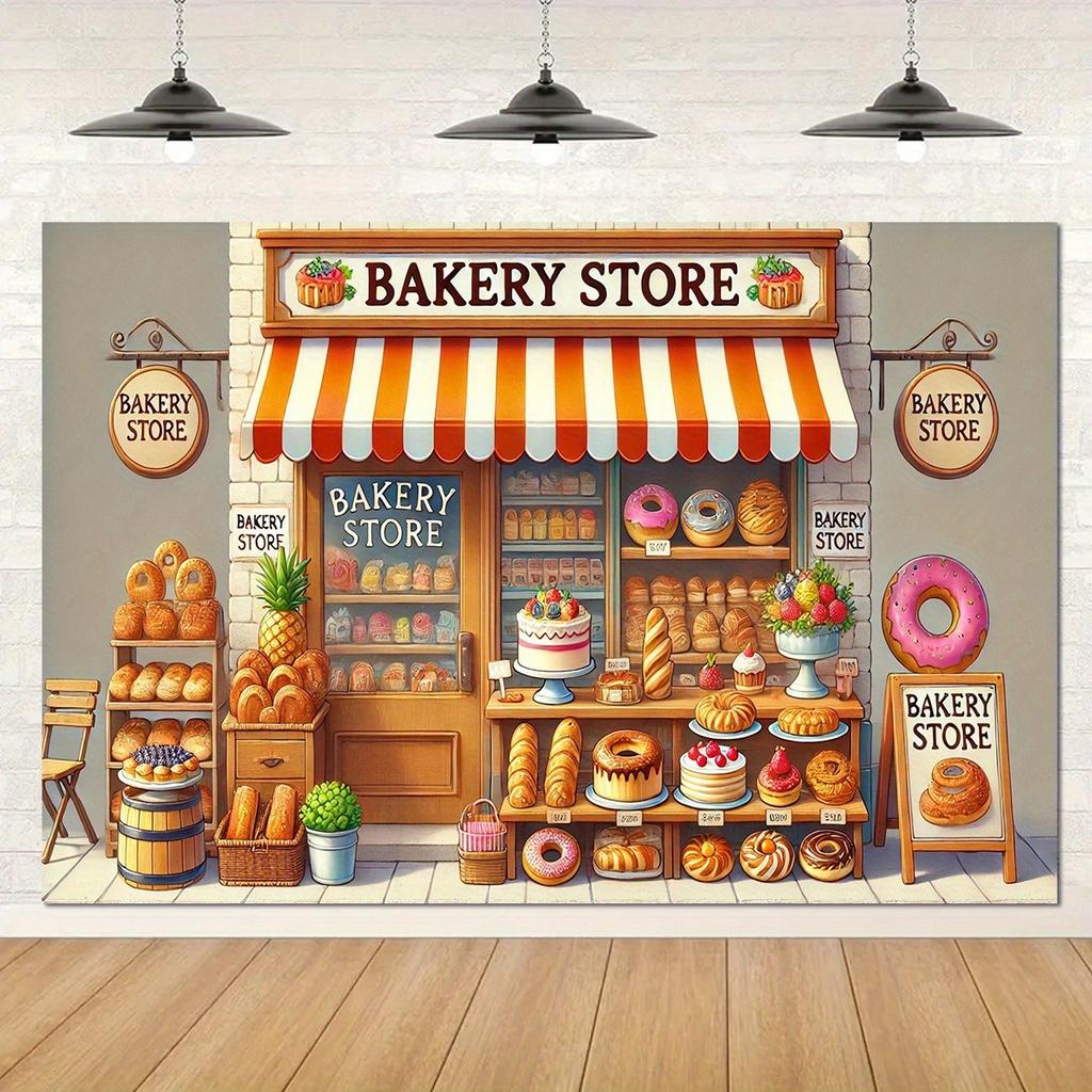 2D flat design single-piece decoration for bakery wall suitable for any season suitable for decorating rooms and gardens