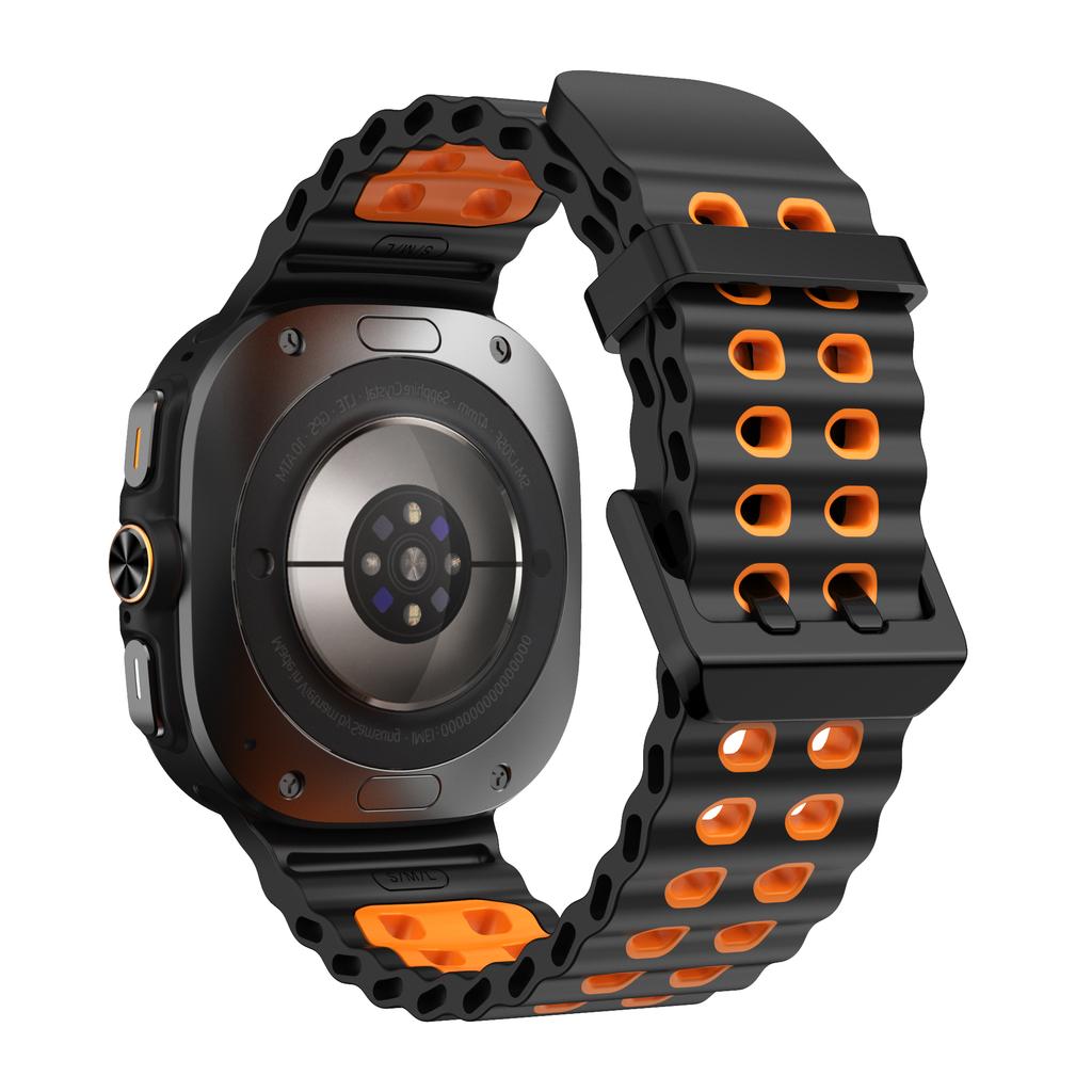 Двухцветный спортивный силиконовый ремешок для Samsung Galaxy Watch Ultra Морской ремешок-браслет для GalaxyWatch Ultra 47 мм Ремешок для часов