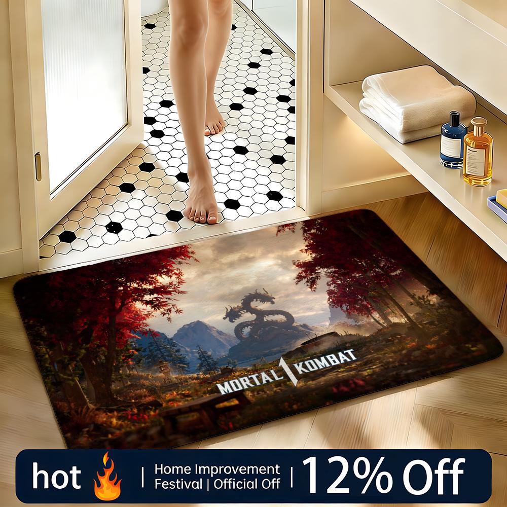Soft Absorbent Non-Slip Rug Game Mortal Kombat Floor Mat Home Decor Doormat Bedroom Floor Mat Shower Carpet