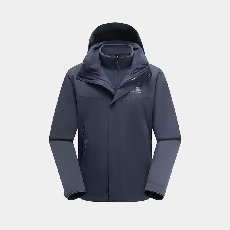 SCALER Men's 3-in-1 Removable Fleece Lined Windproof Jacket