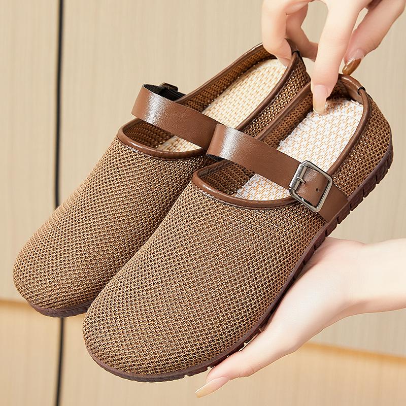 Shoes Women's New OEM Versatile Retro Soft-soled Sandals Ins Women's Outer Slippers Casual Mesh Bag Head Half Drag