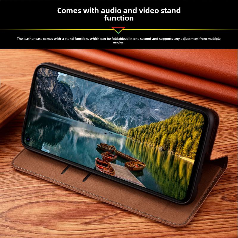 Элегантный чехол-книжка из натуральной кожи для iPhone 12 Mini, 13 Pro Max, 14 Plus, 15 Pro с текстурированной поверхностью