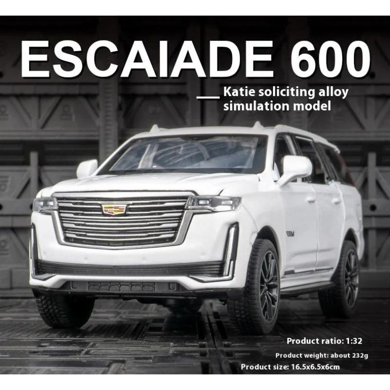 Модель автомобиля 1/32 для внедорожника Cadillac Escalade, литой игрушечный автомобиль со звуком и светом, инерционный механизм, многоцветный