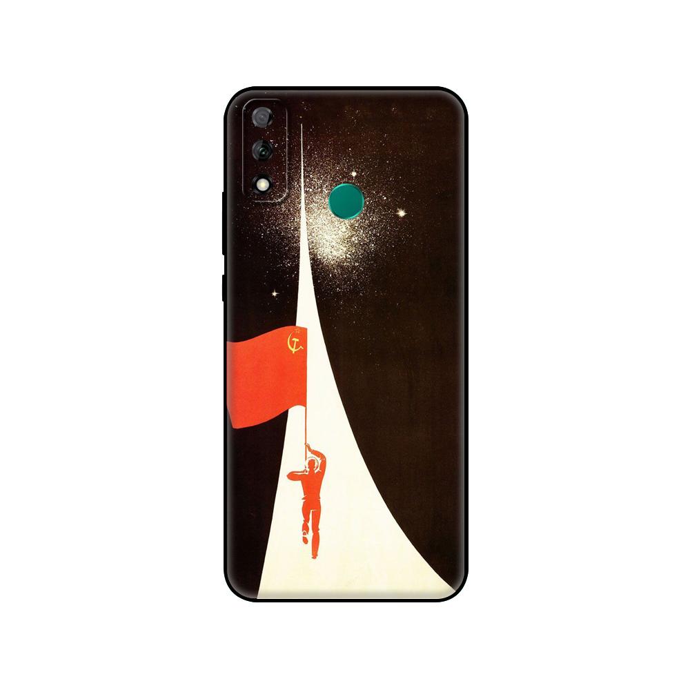 Черный чехол из ТПУ для Huawei Y9S Y6S Y8S Y5P Y7P Y8P чехол для Huawei Y5 lite Prime 2018 Y6 2019 чехол Советский Союз СССР гранж флаг