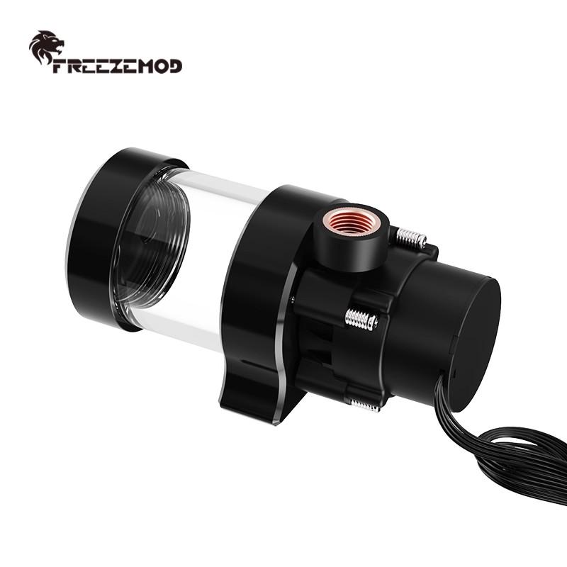 FREEZEMOD Cylinder AIO Reservoir-Pump Combo, 12cm-32cm Length Optional,Silent Lift 3-Meters Flow-450L Industrial, PUB-SR500