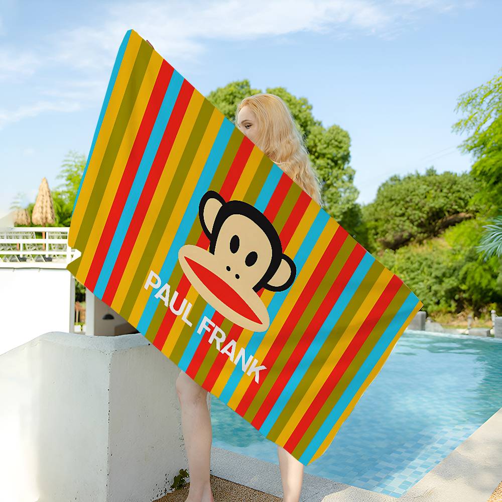 Модное Микрофибровое Одеяло P-Paul Frank Быстросохнущие Пляжные Полотенца Большого Размера с Принтом Супервпитывающее Полотенце-Одеяло для Бассейна