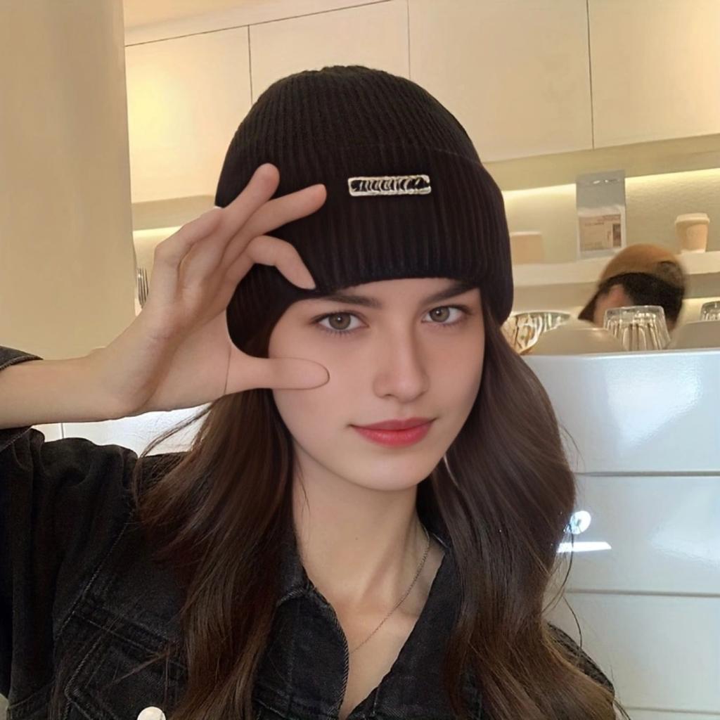 Вязаная шерстяная шапка женская холодная шапка для зимних шапок мужская дынная меховая шапка однотонная универсальная шляпа Yuppi Tide