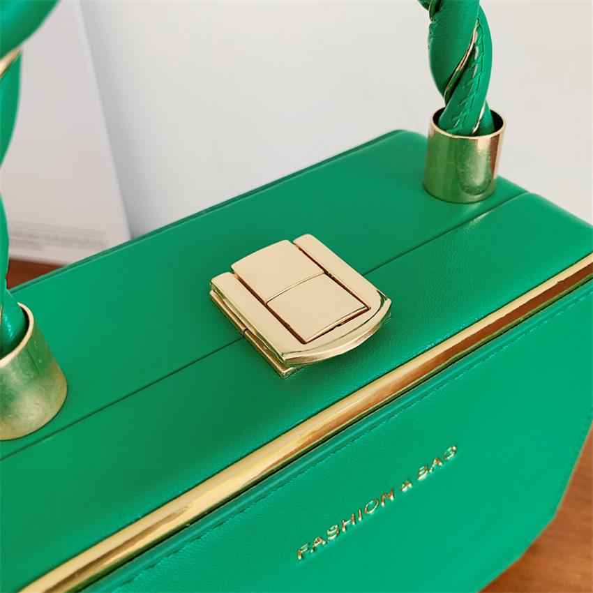 Fashion Designer Metal Square Bag Ladies Small Cell Phone Chain One Shoulder Crossbody Purse Box Evening Print Classical Solid