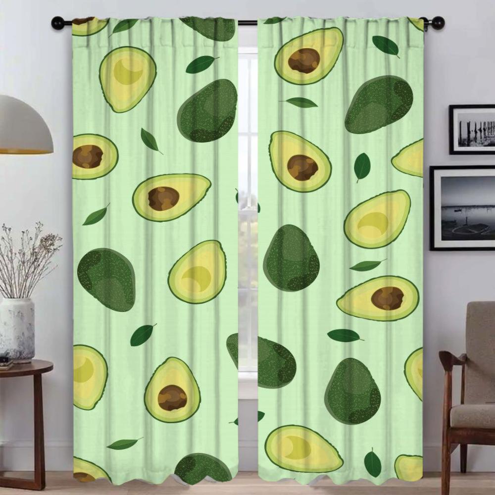 Modern Living Room Curtains for Camera Fruit Tulle for Bedroom Shades Partition Window Curtain Blackout Curtains 2 Pieces Child