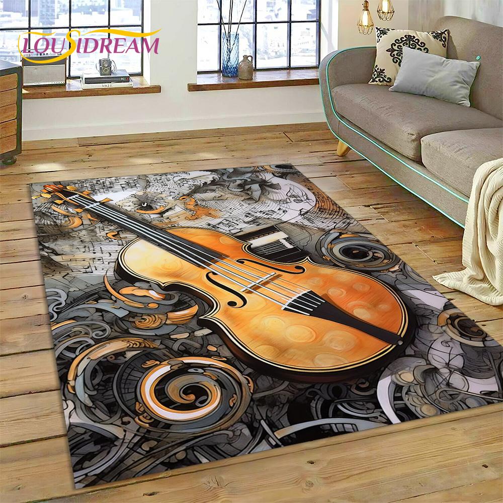 Классический коврик для скрипки, виолончели, музыкального инструмента, ковер для украшения гостиной, мягкий детский нескользящий напольный коврик, кухонный пол