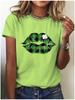 Women's St. Patrick's Day T Shirt Daily Casual Short Sleeve Green 3D Print O-Neck Short Sleeve Tees Streetwear Y2k Clothing