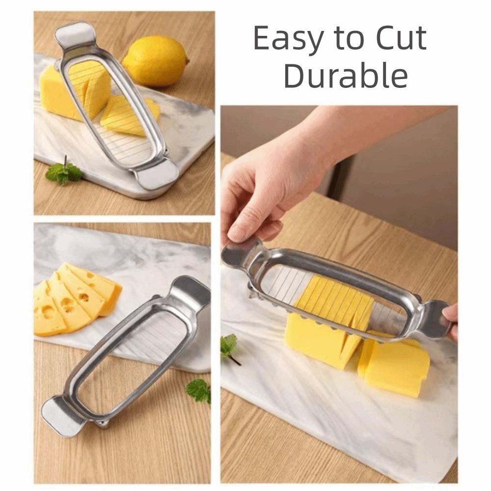 Kitchen Gadgets Stainless Steel Cheese Slicer Durable Handheld Wire Ham Slicer Non-Stick Drop Resistant Butter Cutter Kitchen