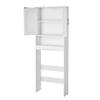 VEVOR Over The Toilet Storage Cabinet, 165.1 cm Height Bathroom Storage Organizer with Double Door and Adjustable Shelf
