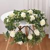 Имитация листьев эвкалипта ротанг шелковые розы искусственные цветы лианы сад балкон гостиная украшение искусственная роза лиана