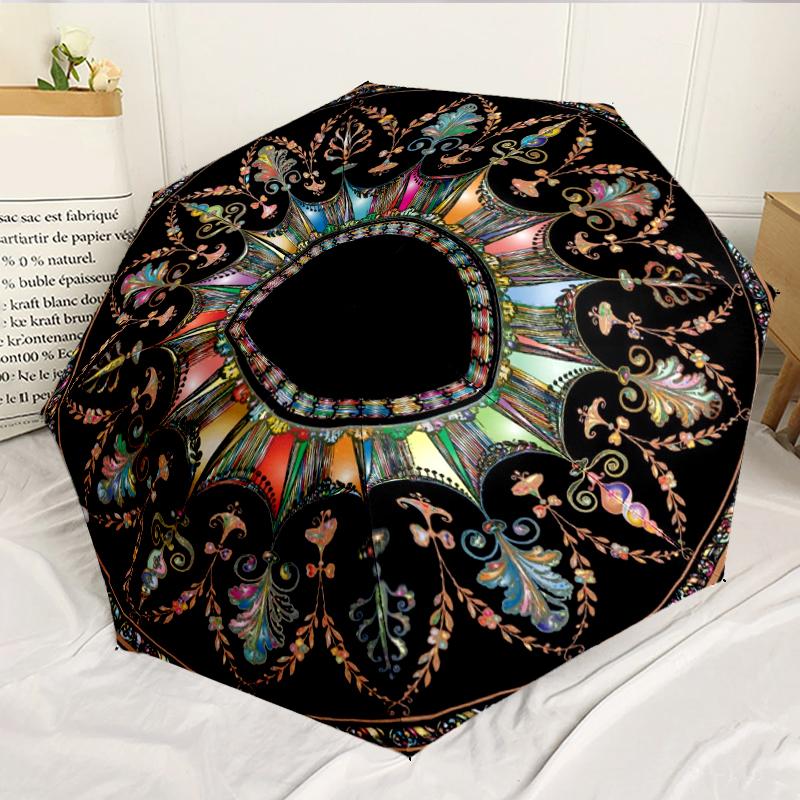 Celtic Moon Pentagram Art 8-Frame for Travel, camping, Casual Lightweight Portable Umbrella, Essential for every family Holidays Birthday Gift