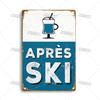 Металлическая табличка ArtisianSkiing Artisian Skiing - Спортивная жестяная табличка для сноуборда/санок, Декор стены гаража/бара