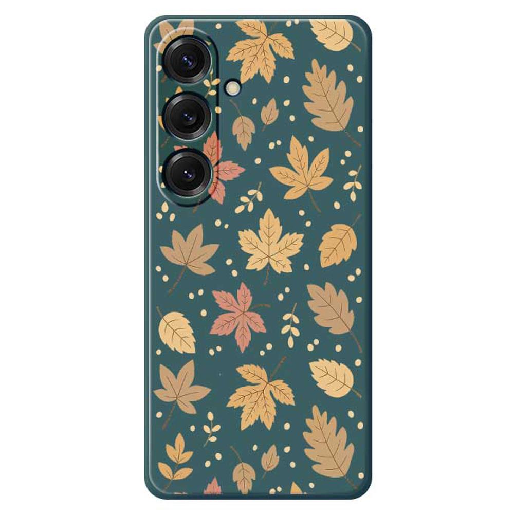 Для Samsung Galaxy S25 Чехол с принтом в виде листьев Прямой край ТПУ Задняя крышка для телефона