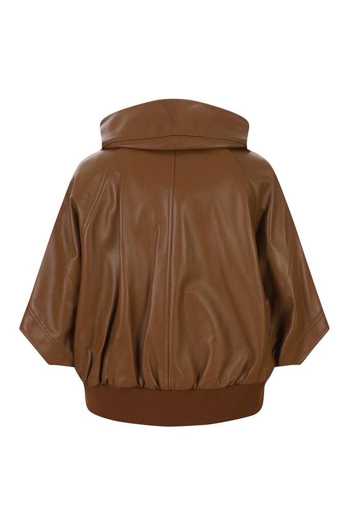 LAFELSORTOF Half-Hooded Lambskin Leather Jacket