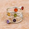 Irregular Designed Women Rings with Colorful CZ Silver Color Statement Female Finger Rings Hip Hop Gilrs Jewelry