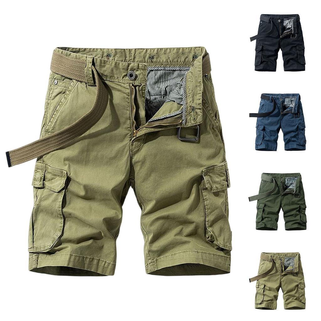 Men's Casual Comfortable Cargo Shorts - Multi-Pocket, Beltless